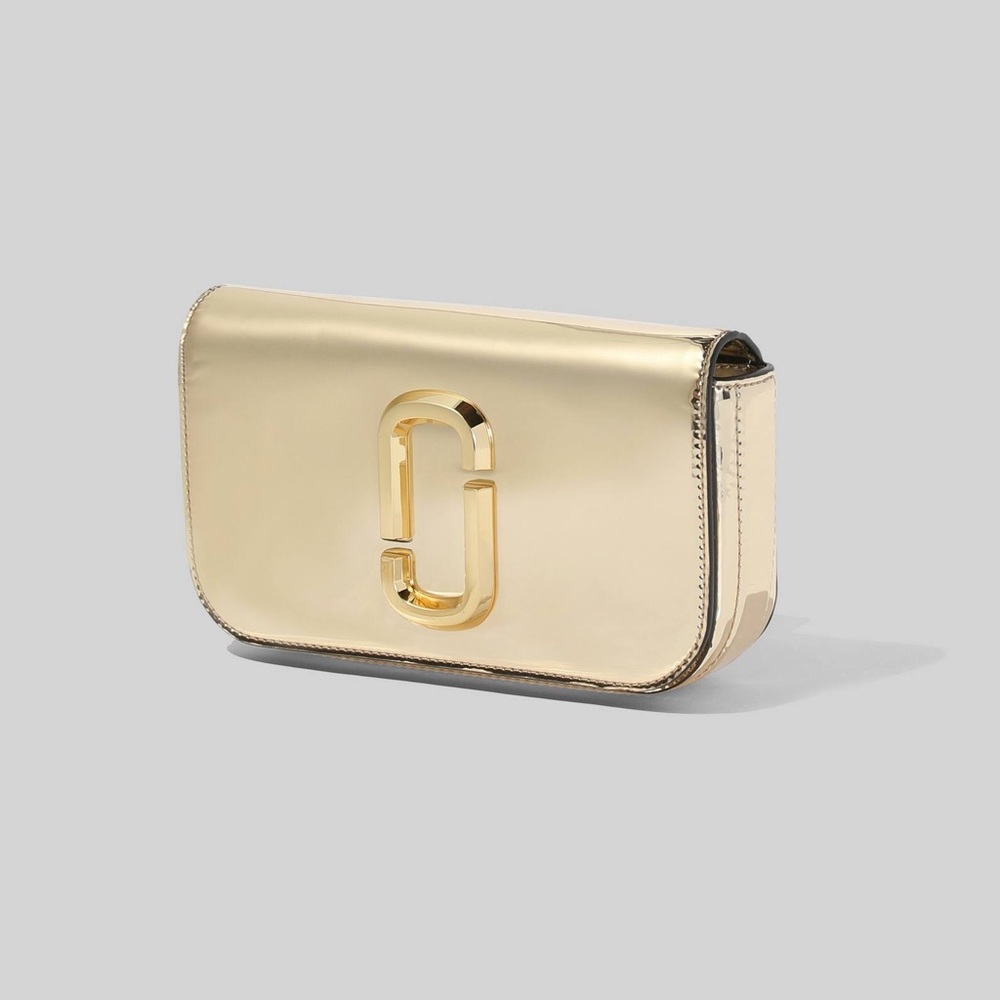 Marc Jacobs mirror gold clutch